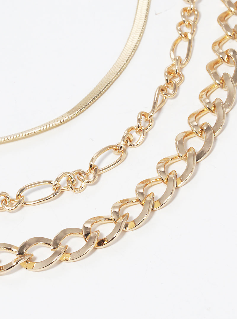 Metal Multi Layered Chain Necklace