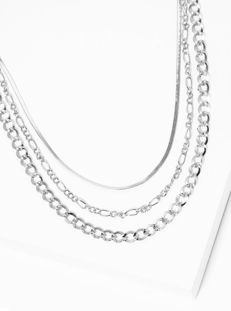 Metal Multi Layered Chain Necklace