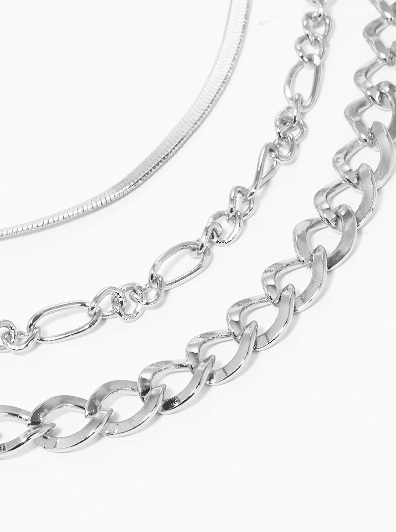 Metal Multi Layered Chain Necklace