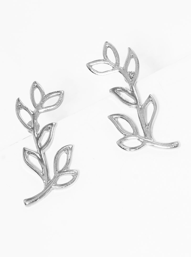 Metal Olive Leaf Post Stud Earrings