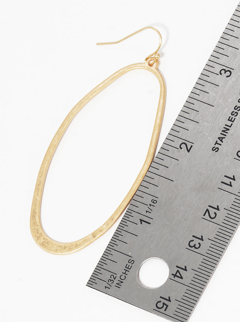 Metal Oval Dangle Drop Earrings