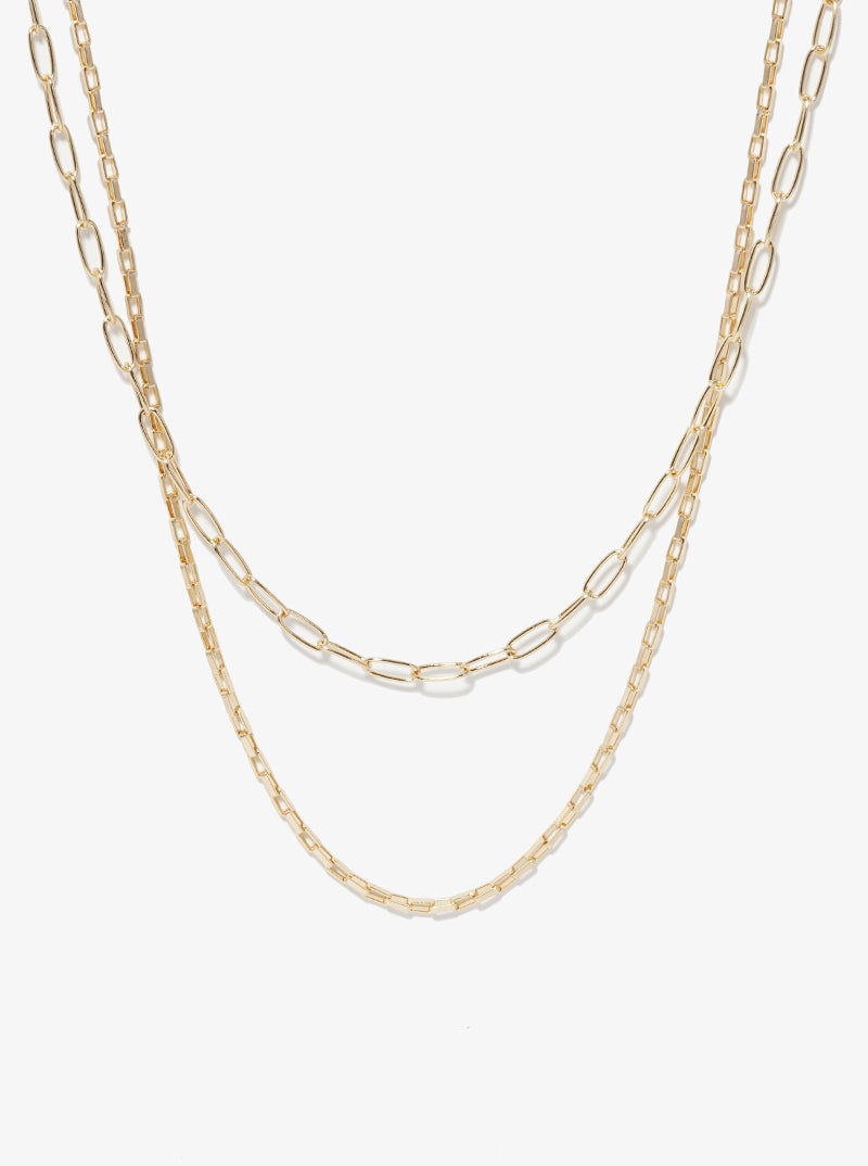 Metal Paperclip Chain Layered Necklace