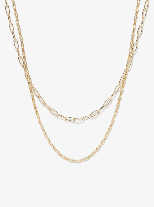 Metal Paperclip Chain Layered Necklace