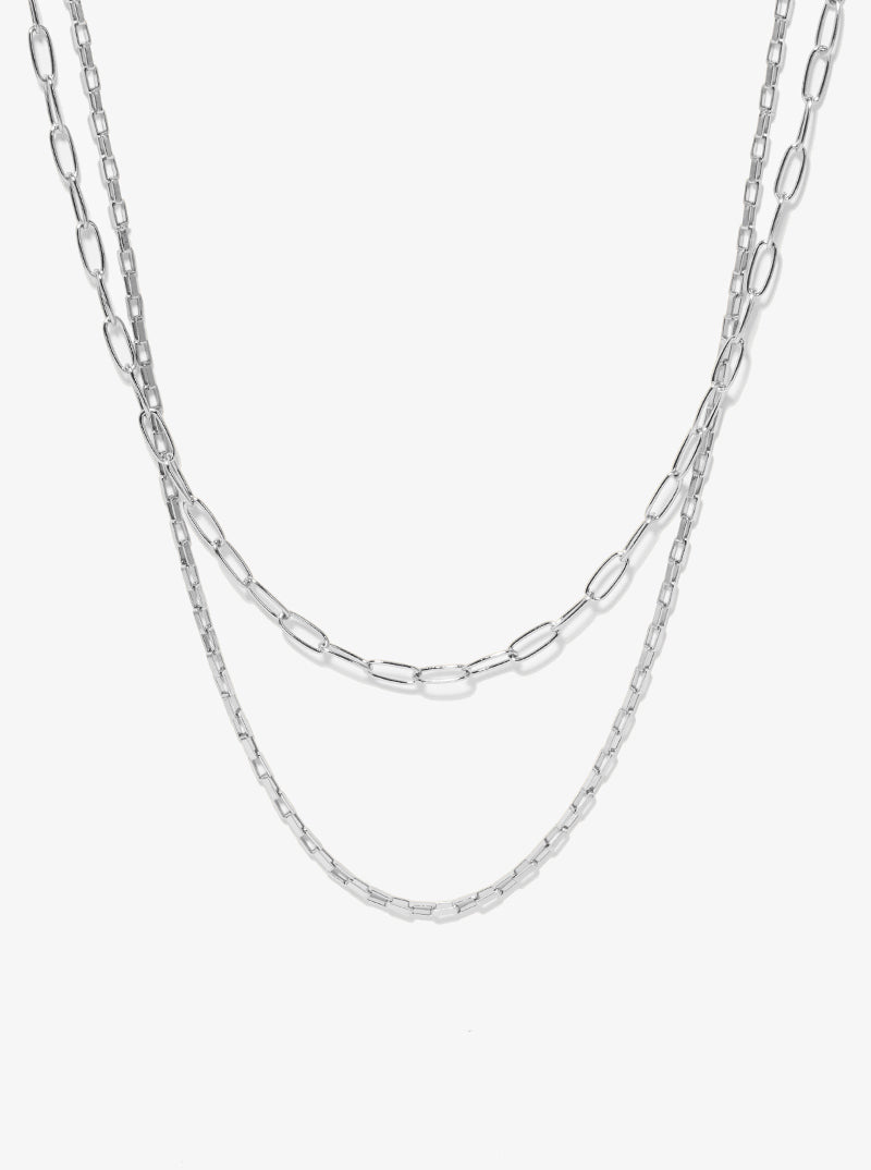 Metal Paperclip Chain Layered Necklace