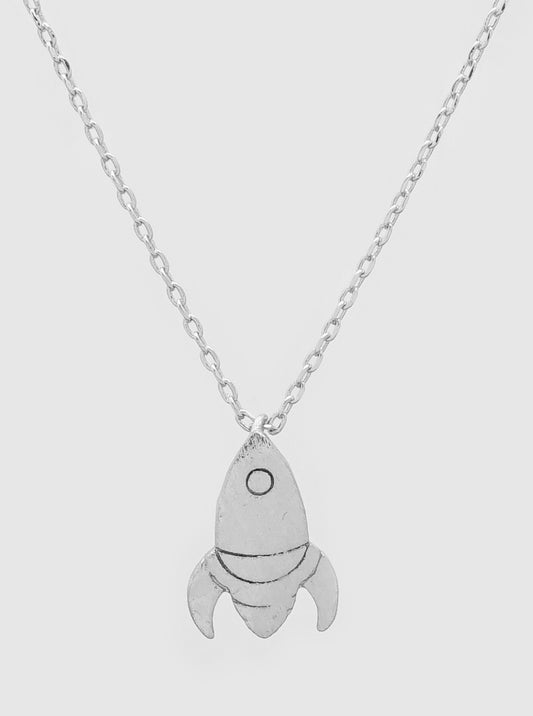 Metal Rocket Pendant Brass Necklace