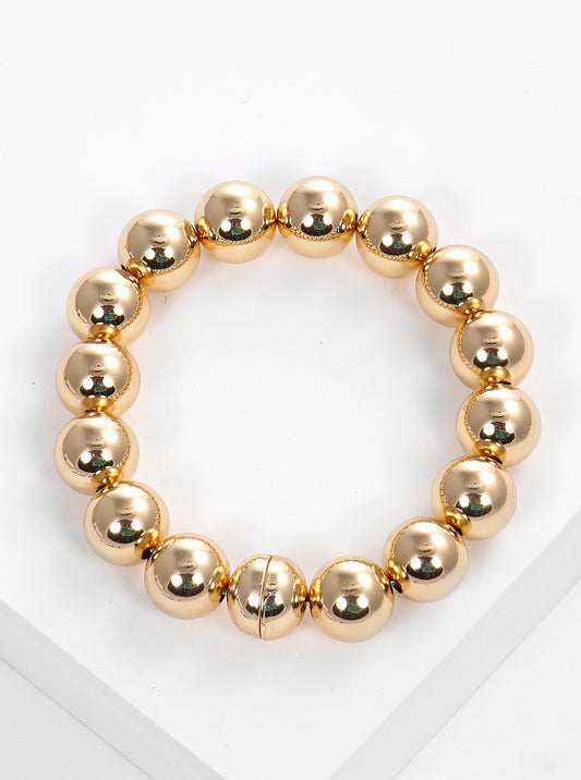 Metallic Ball Beads Magnetic Closure Bracelet