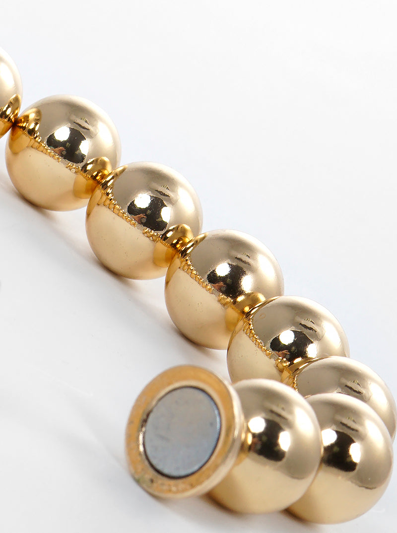 Metallic Ball Beads Magnetic Closure Bracelet