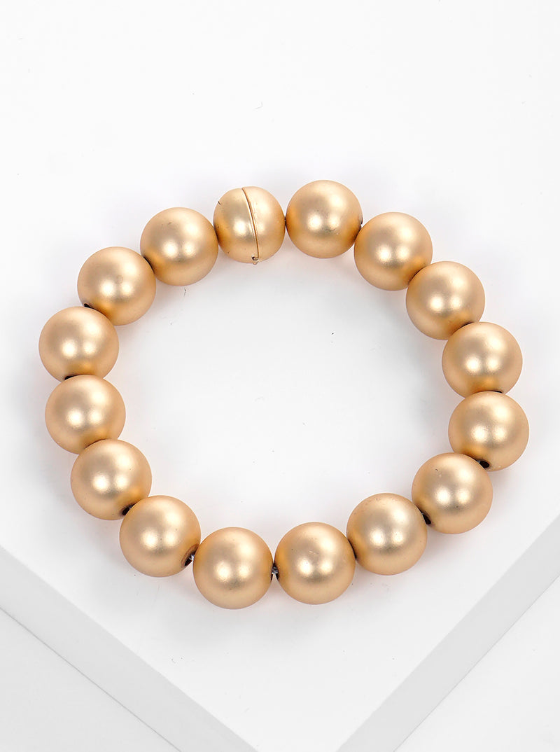 Metallic Ball Beads Magnetic Closure Bracelet