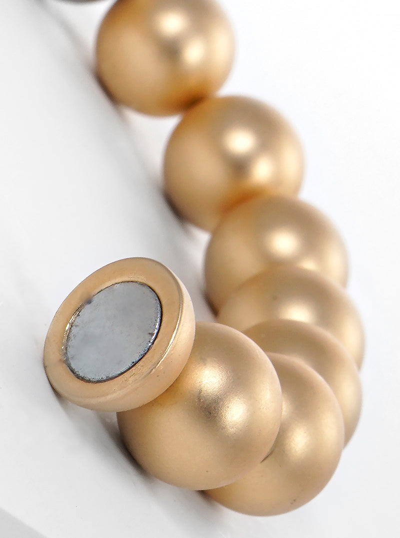 Metallic Ball Beads Magnetic Closure Bracelet