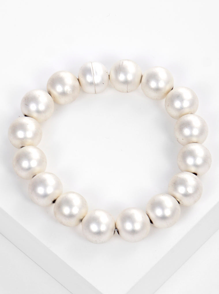 Metallic Ball Beads Magnetic Closure Bracelet