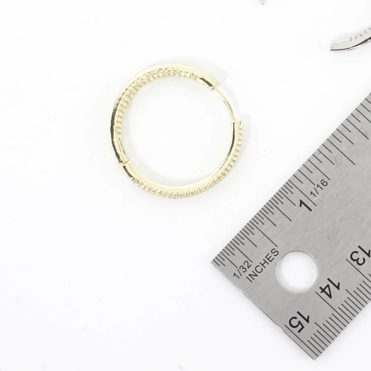Micro Pave Brass Inside-Out 1.25 Inch Hoop Earring
