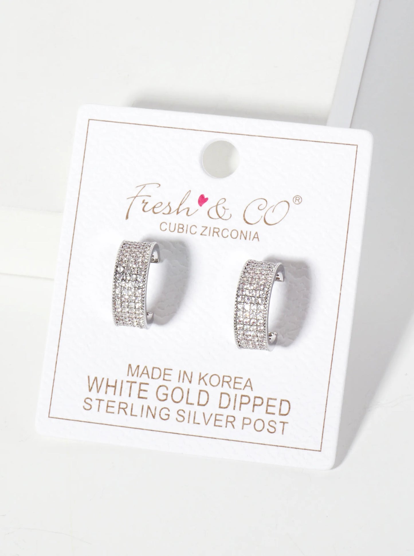 Micro-Pave-Set Cubic-Zirconia 16mm 18K-Gold-Dipped Open Hoop Earrings
