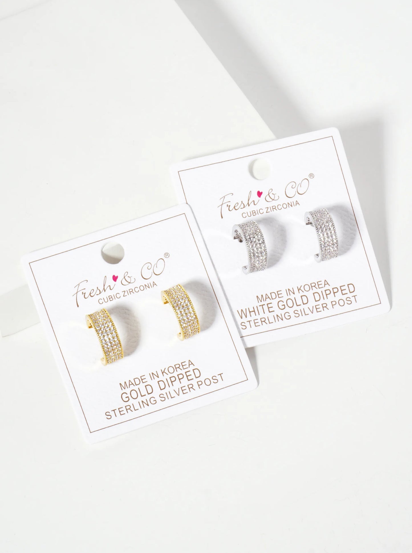 Micro-Pave-Set Cubic-Zirconia 16mm 18K-Gold-Dipped Open Hoop Earrings