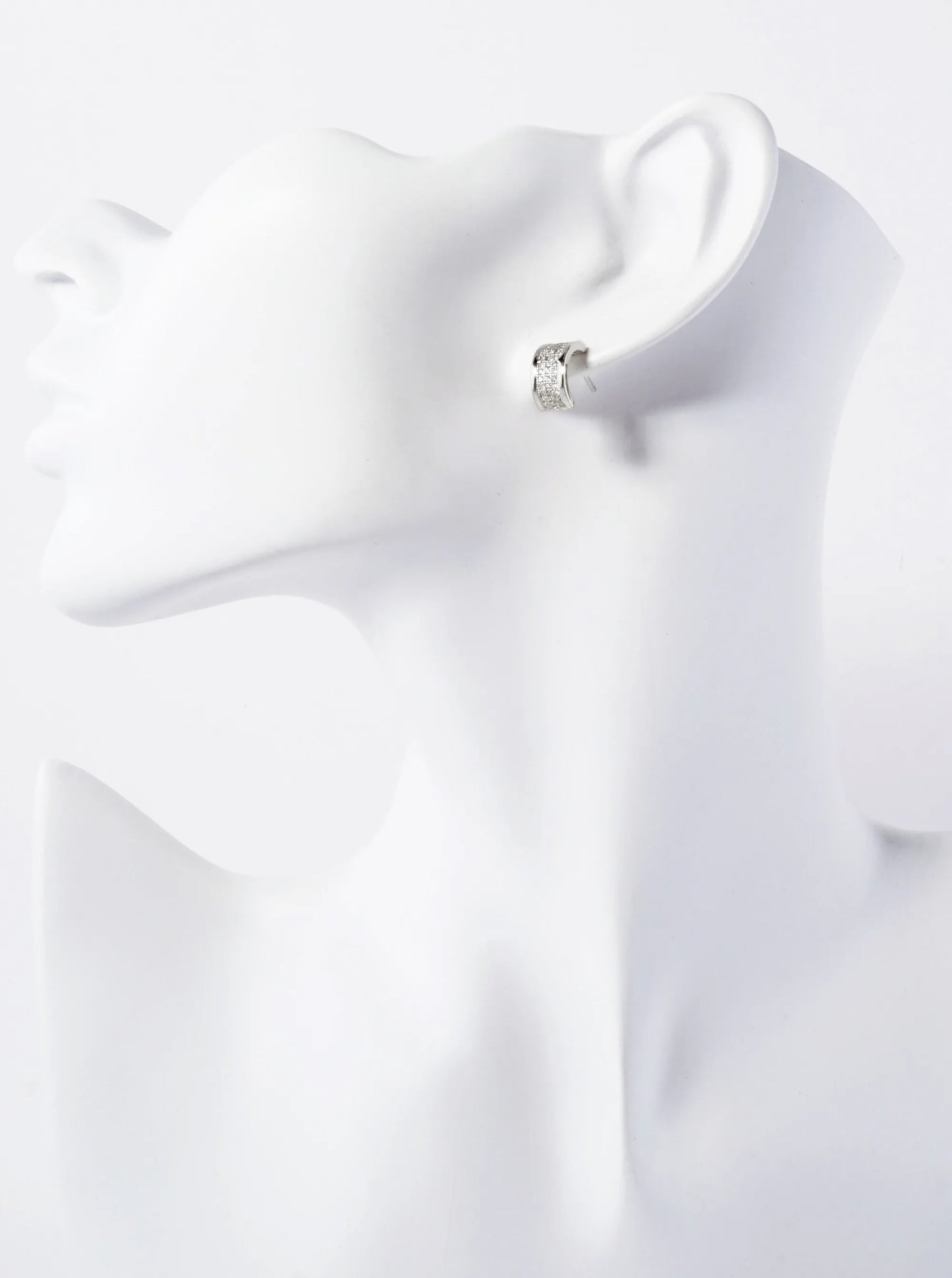 Micro-Pave-Set Cubic-Zirconia 18K-Gold-Dipped 11mm Half Hoop Earrings