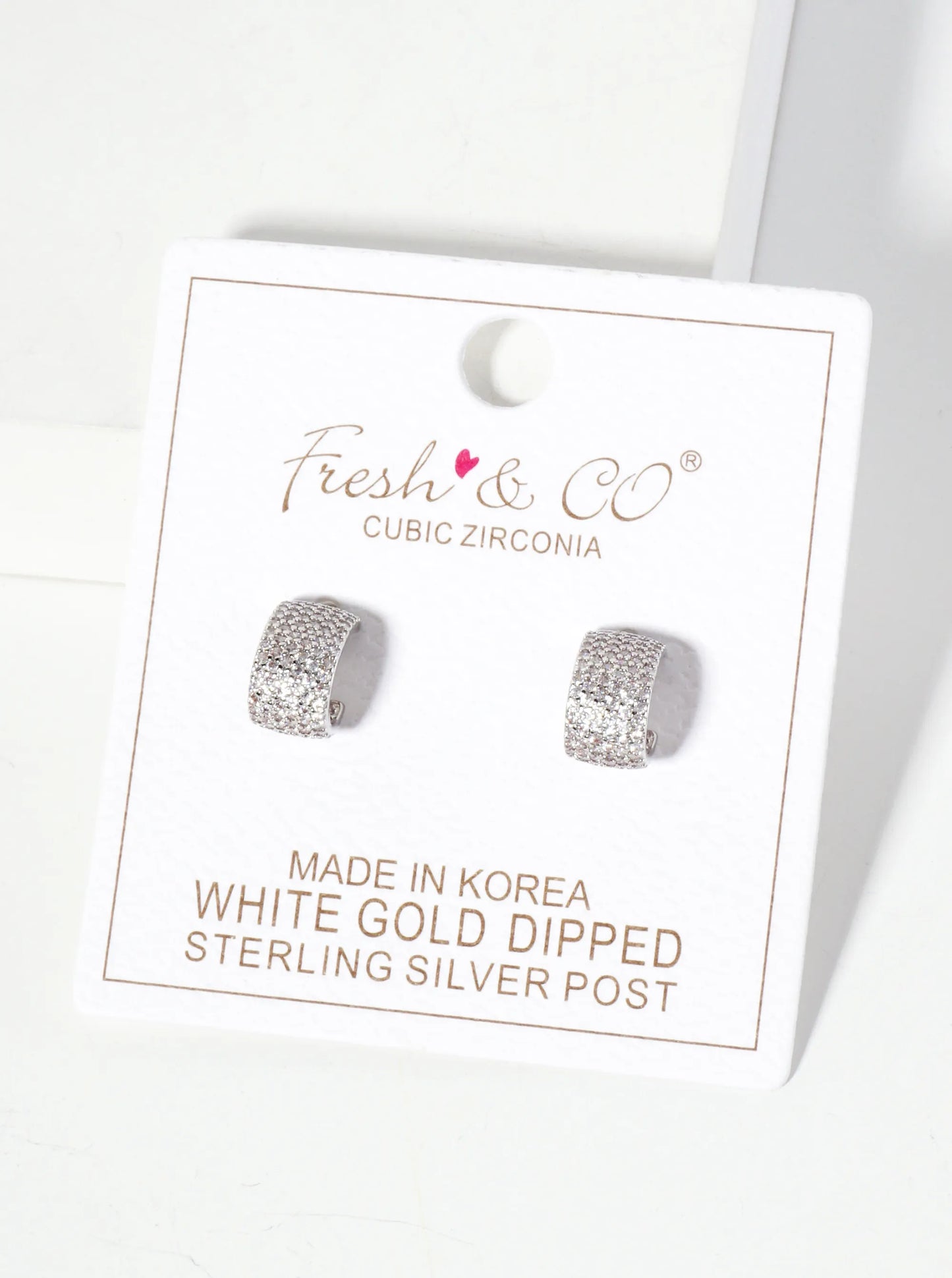 Micro-Pave-Set Cubic-Zirconia 18K-Gold-Dipped 12mm Open Huggie Hoop Earrings