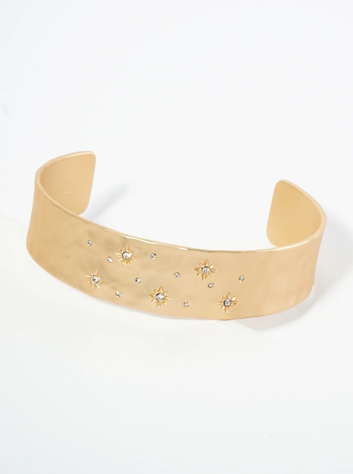 Milky Way Inspired Crystal Pave Open Cuff Bracelet
