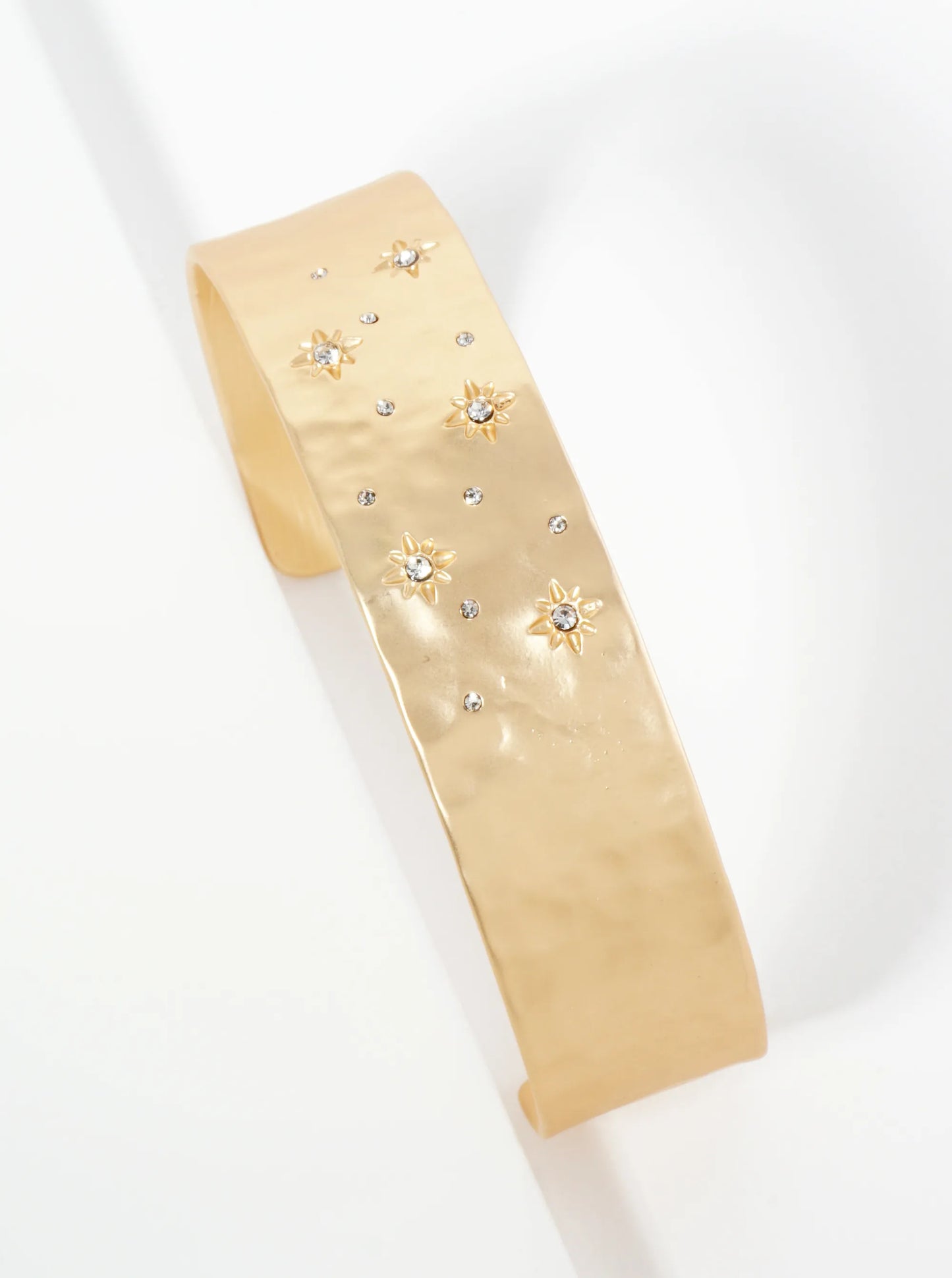 Milky Way Inspired Crystal Pave Open Cuff Bracelet