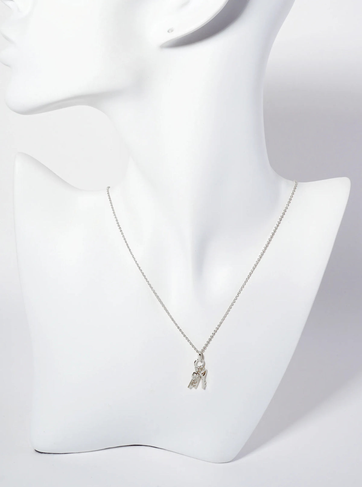 Minimalist 18K-Gold-Dipped CZ Brass Three Keys Pendant Necklace