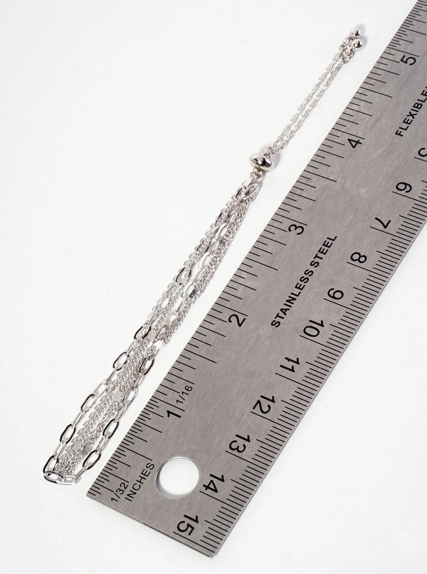Minimalist 18K-Gold-Dipped Layered Brass Chain Pull-Tie Bracelet