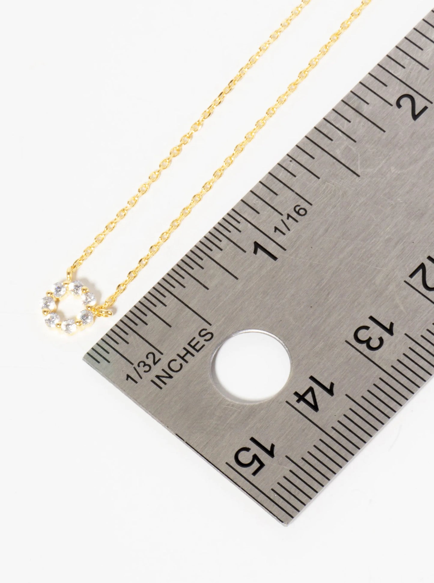 Minimalist 18K-Gold-Dipped Pave Set CZ 6mm Circle Pendant Necklace