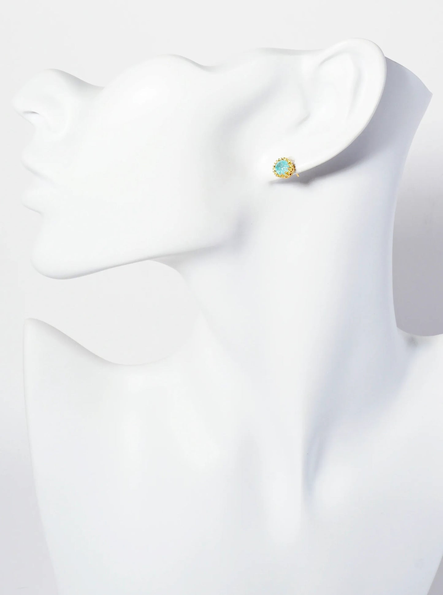 Minimalist 18K-Gold-Dipped Sparkling Glass-Bead Stone Stud Earrings