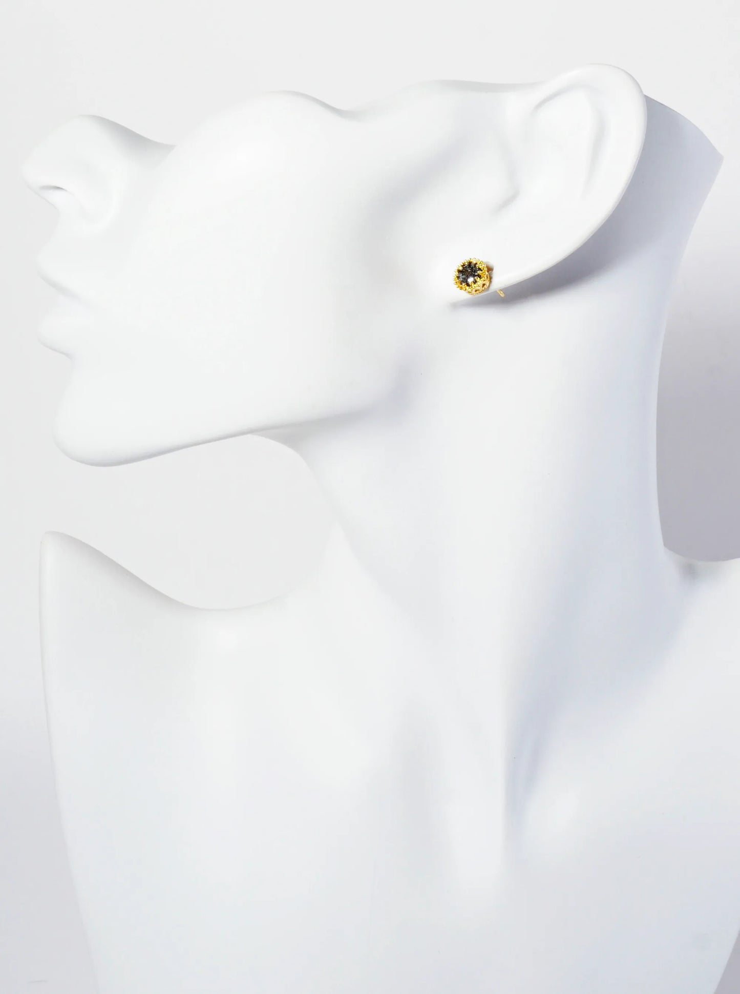 Minimalist 18K-Gold-Dipped Sparkling Glass-Bead Stone Stud Earrings