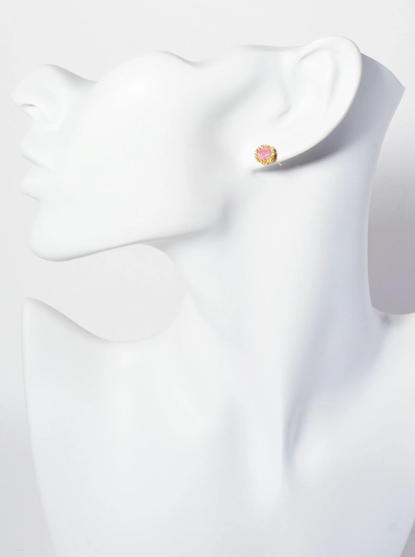 Minimalist 18K-Gold-Dipped Sparkling Glass-Bead Stone Stud Earrings