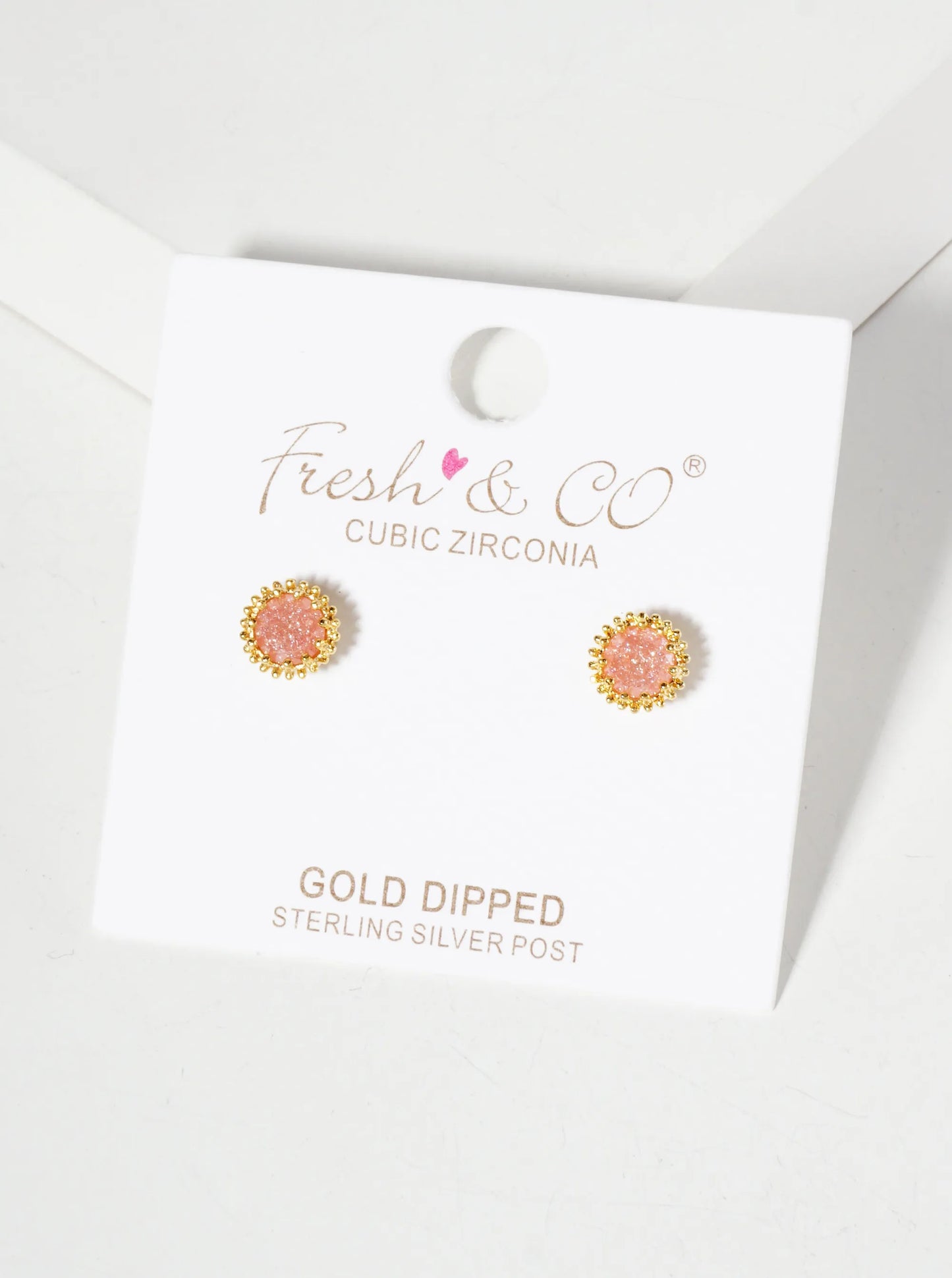 Minimalist 18K-Gold-Dipped Sparkling Glass-Bead Stone Stud Earrings