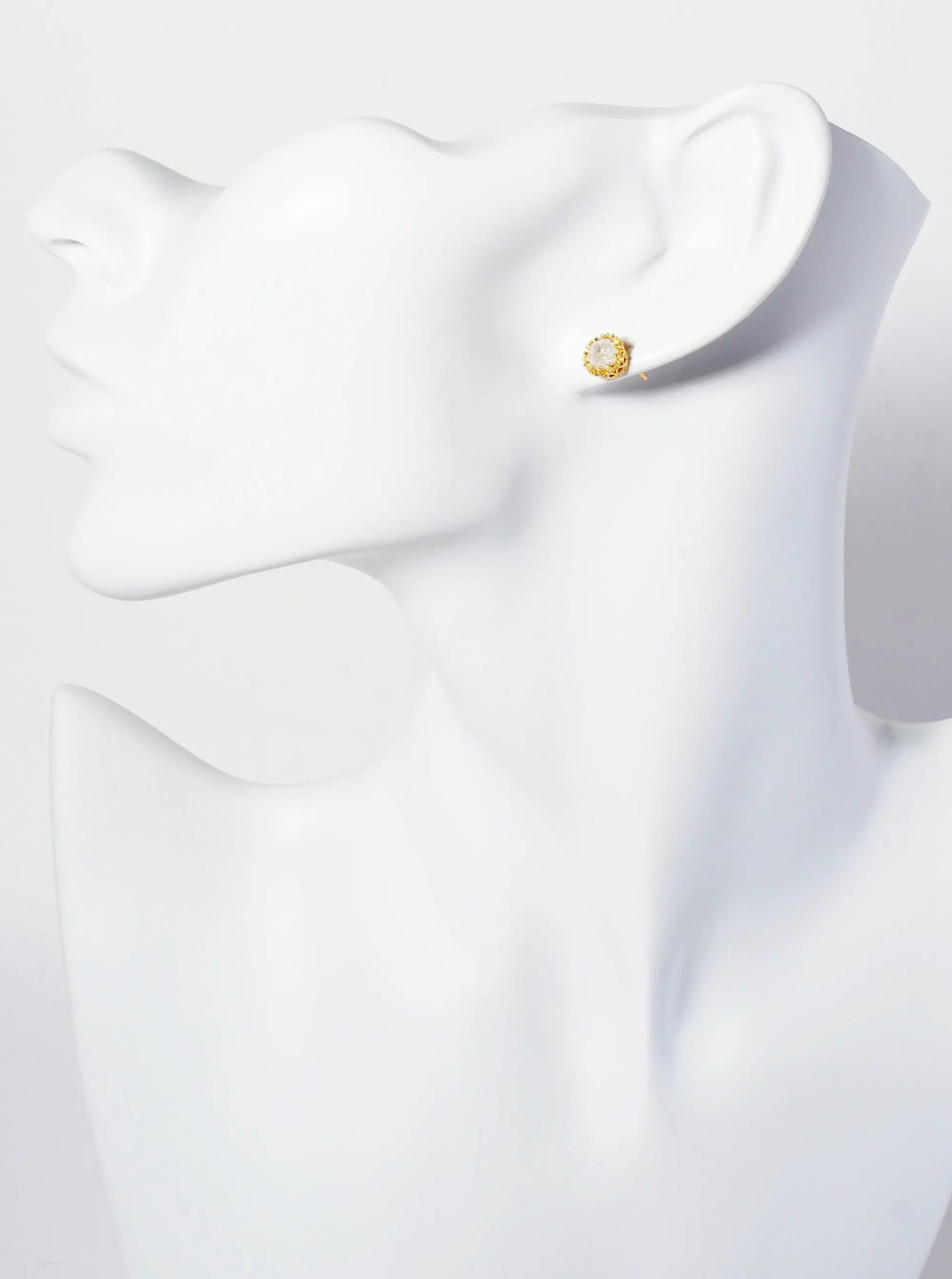 Minimalist 18K-Gold-Dipped Sparkling Glass-Bead Stone Stud Earrings