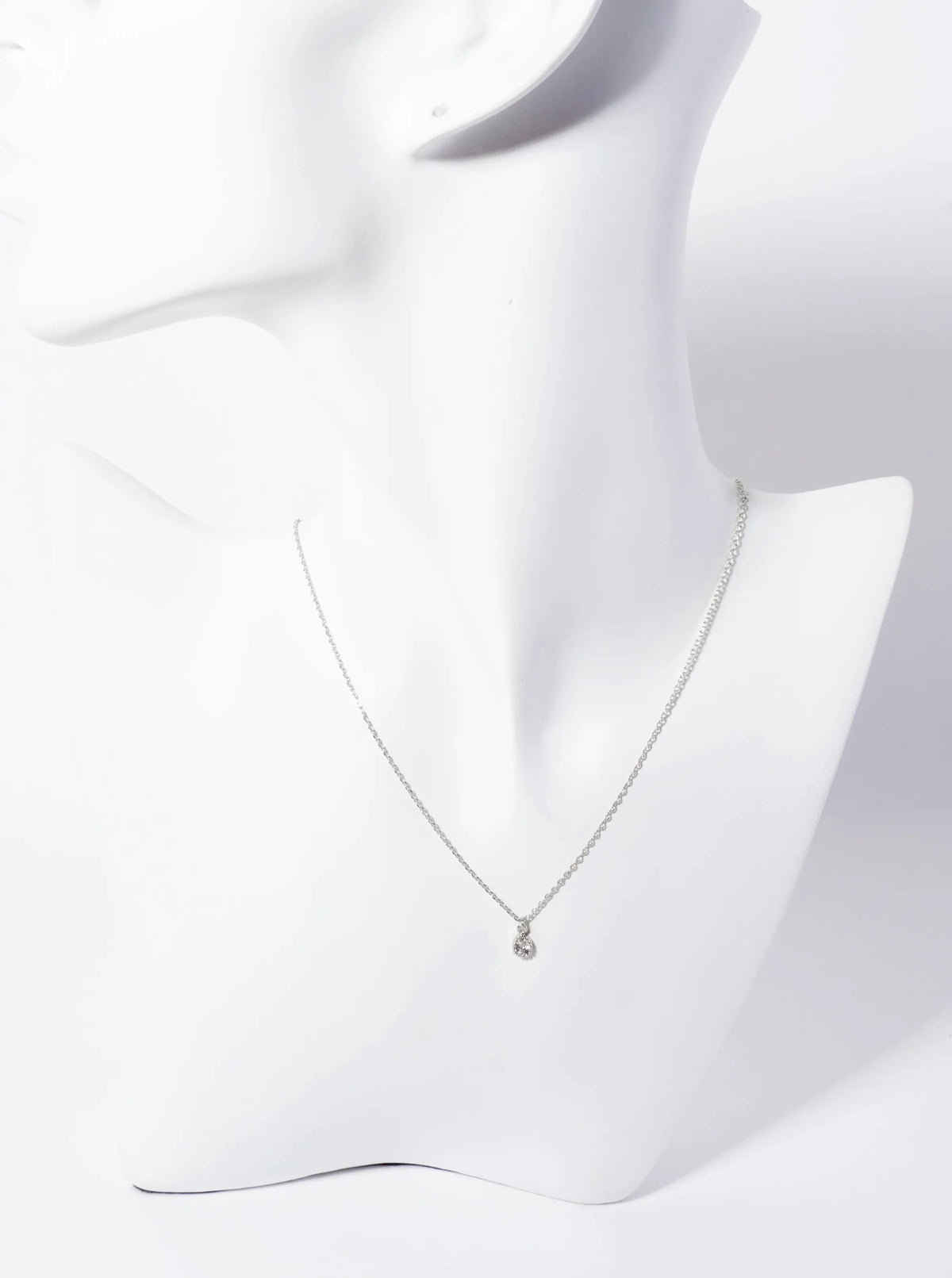 Minimalist 18K-Gold-Dipped Teardrop CZ Pendant Necklace