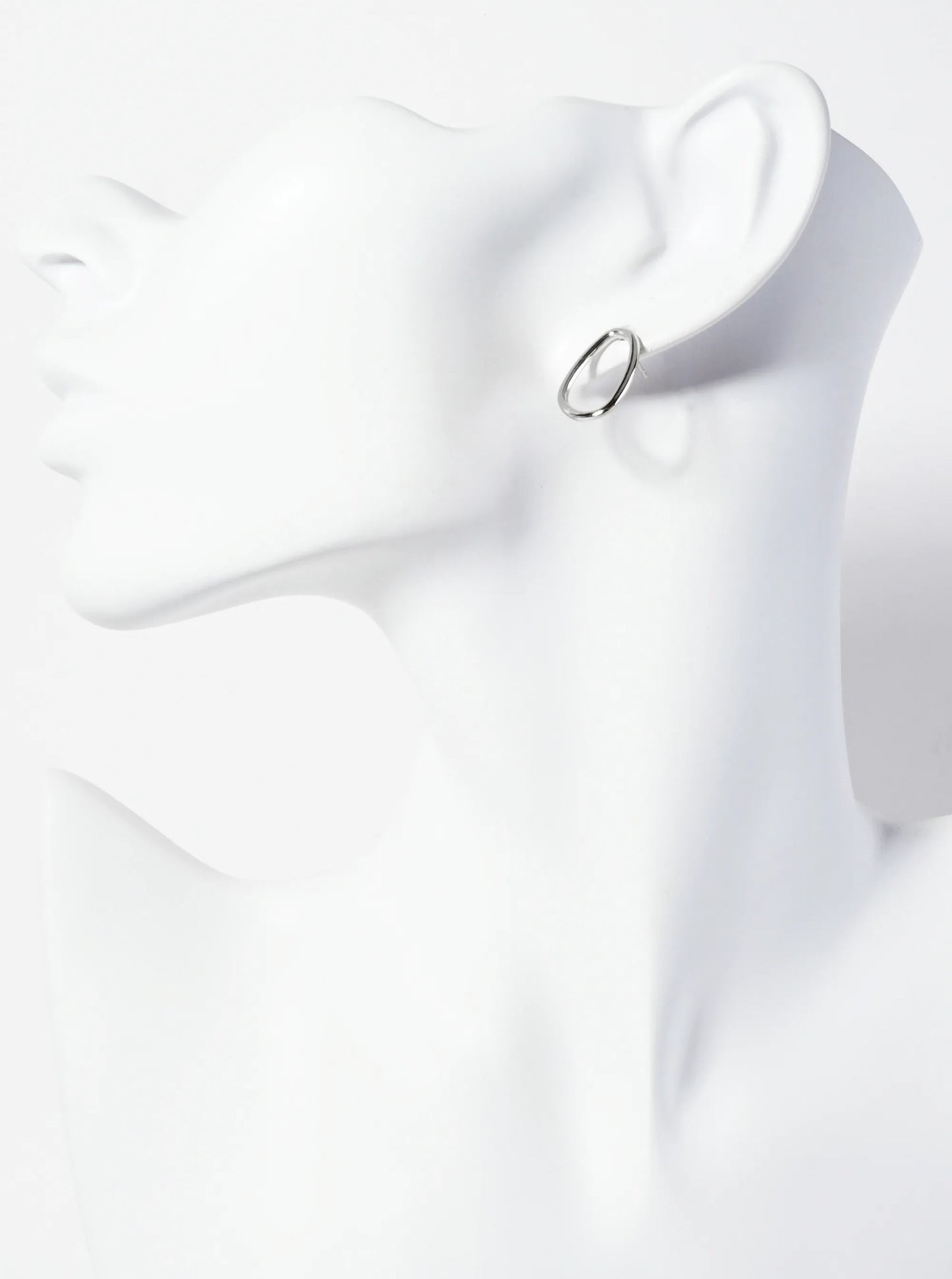 Minimalist Asymmetrical Organic Oval Pave-Set Cubic-Zirconia 18K-Gold-Dipped Brass Stud Earrings
