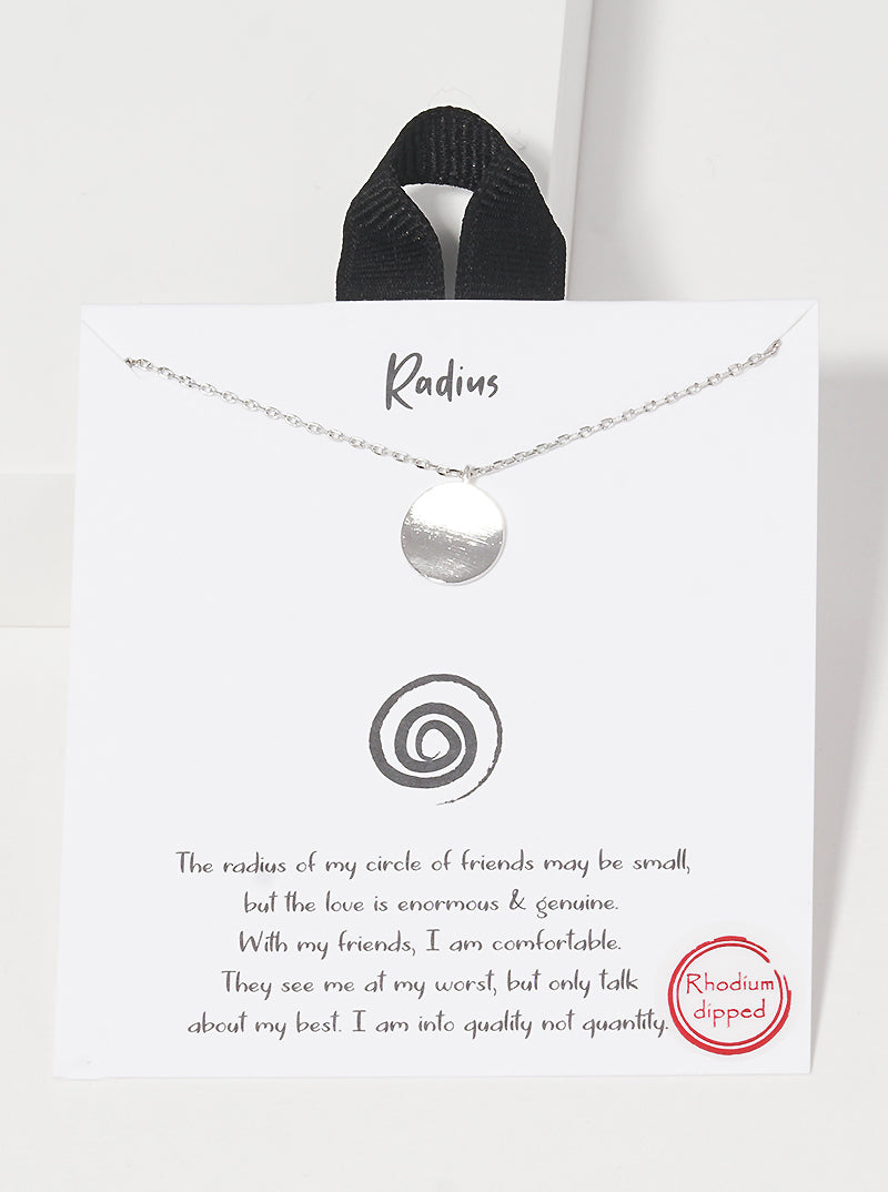 Minimalist Brushed-Texture Curved Disc Pendant 18K-Gold-Dipped Necklace
