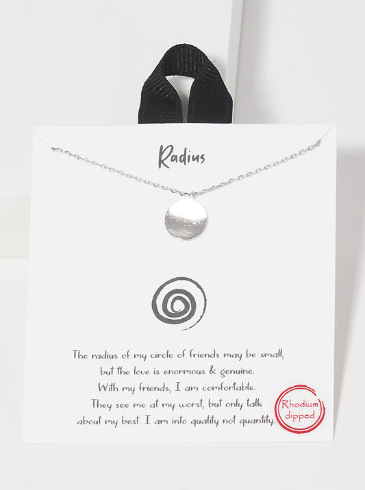 Minimalist Brushed-Texture Curved Disc Pendant 18K-Gold-Dipped Necklace