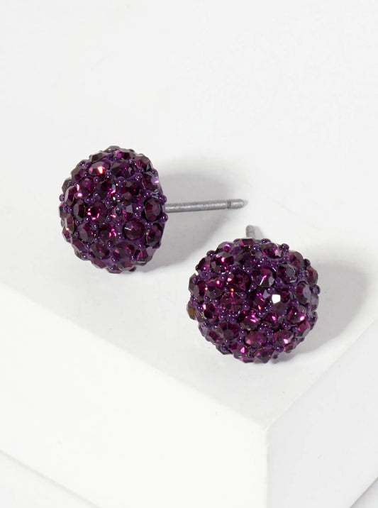 Minimalist Crystal-Pave 10mm Button Stud Earrings