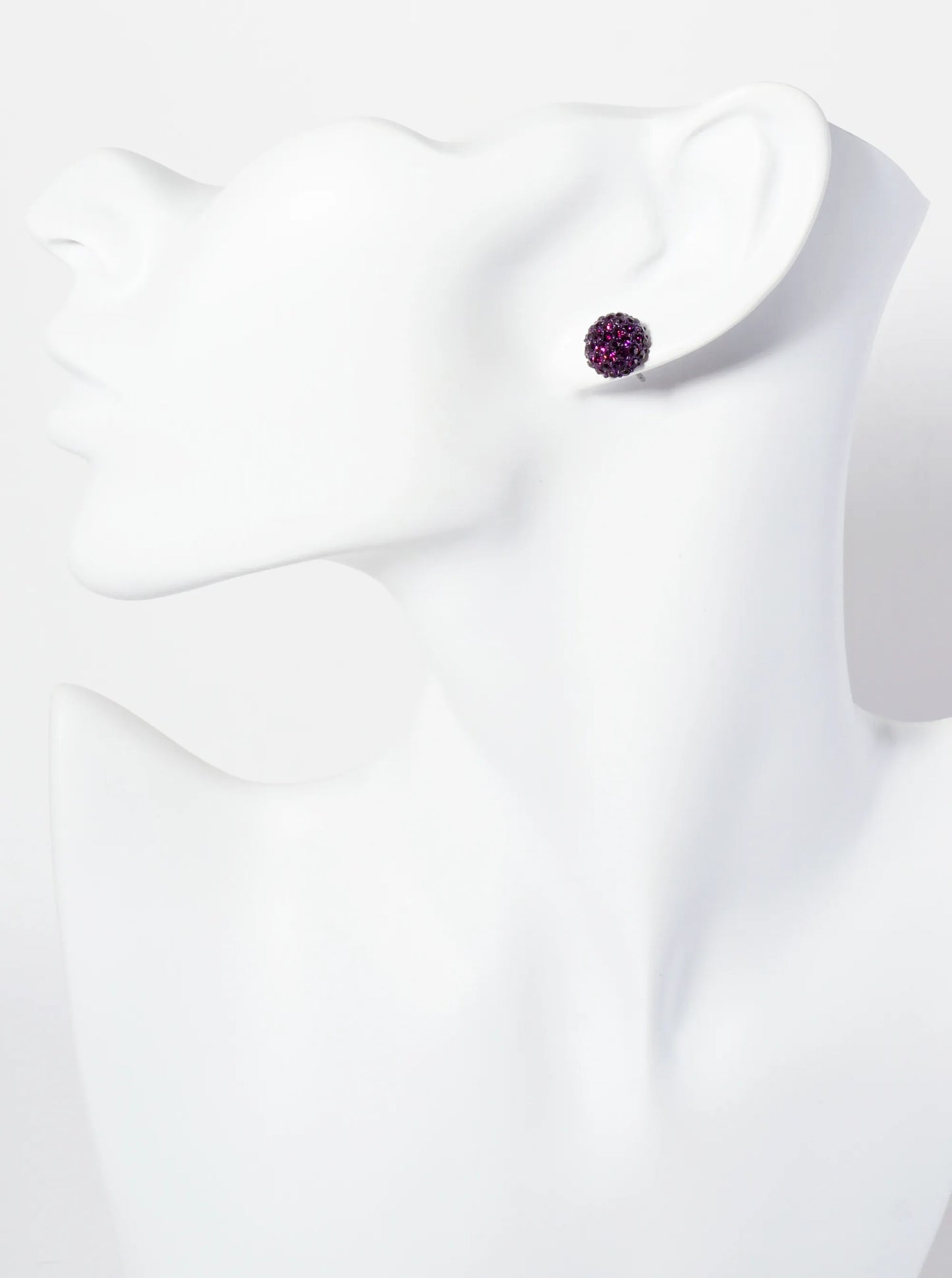 Minimalist Crystal-Pave 10mm Button Stud Earrings