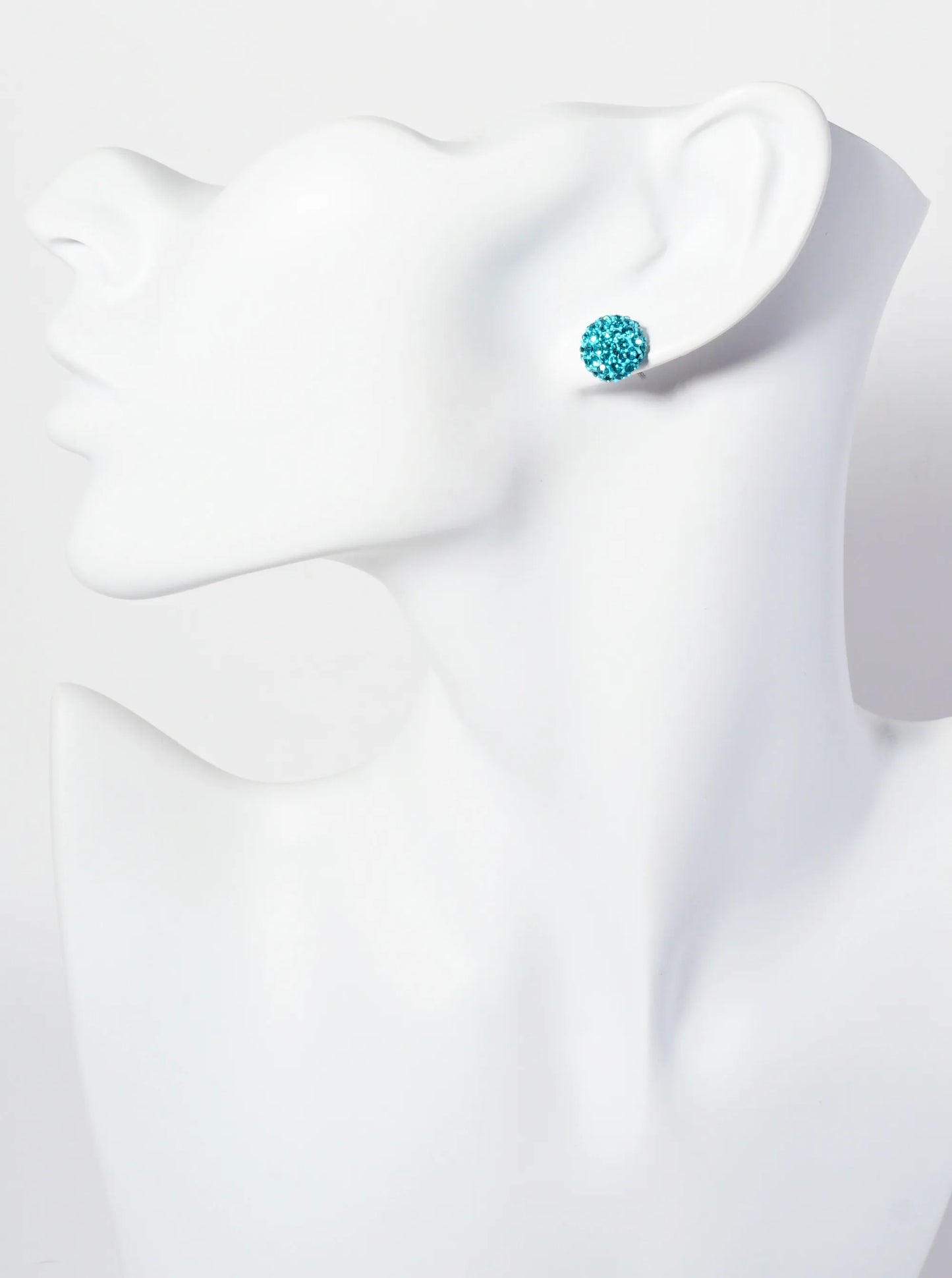 Minimalist Crystal-Pave 10mm Button Stud Earrings
