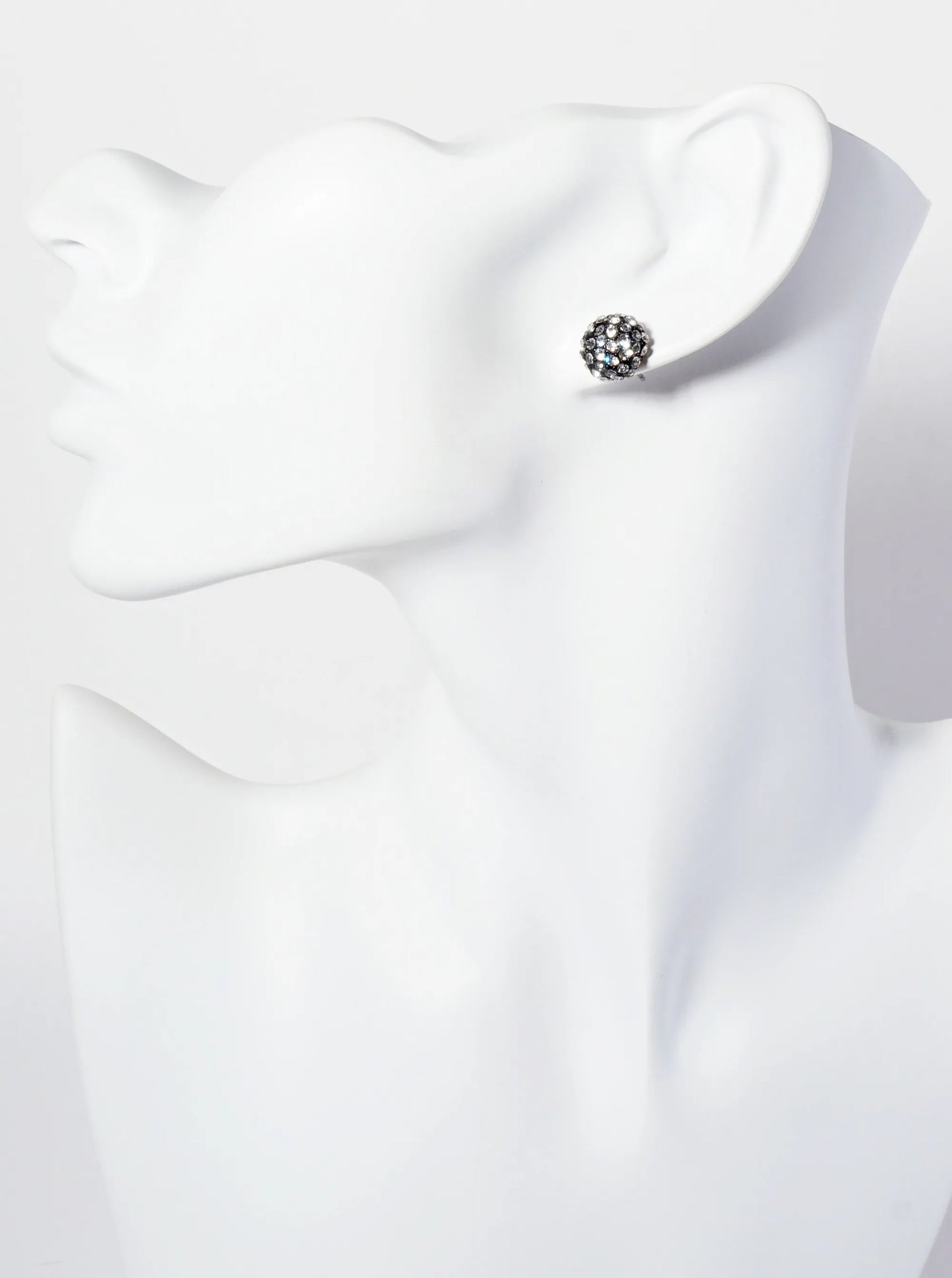 Minimalist Crystal-Pave 10mm Button Stud Earrings