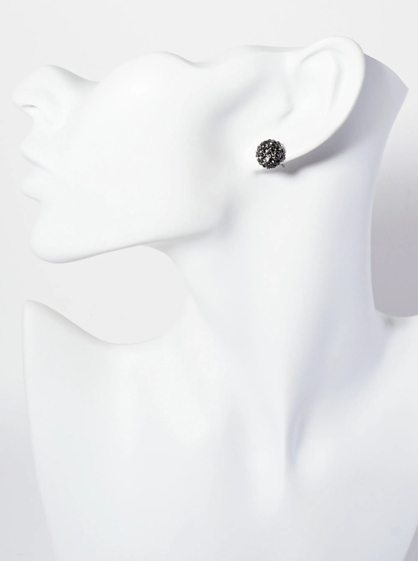 Minimalist Crystal-Pave 10mm Button Stud Earrings