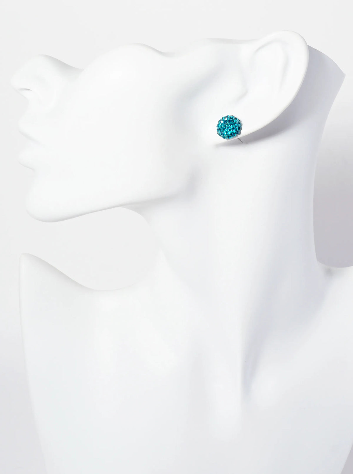 Minimalist Crystal-Pave 10mm Button Stud Earrings