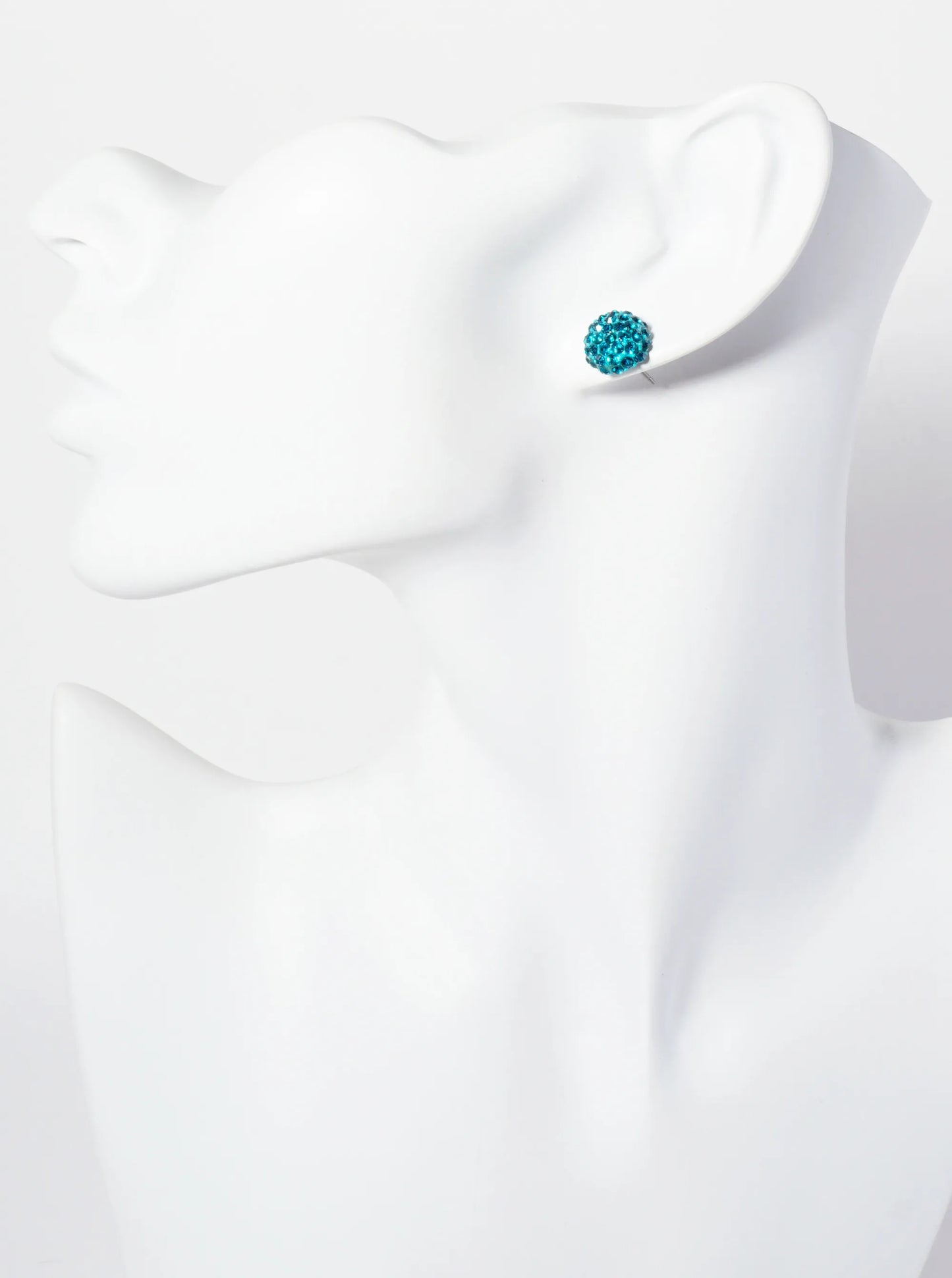 Minimalist Crystal-Pave 10mm Button Stud Earrings