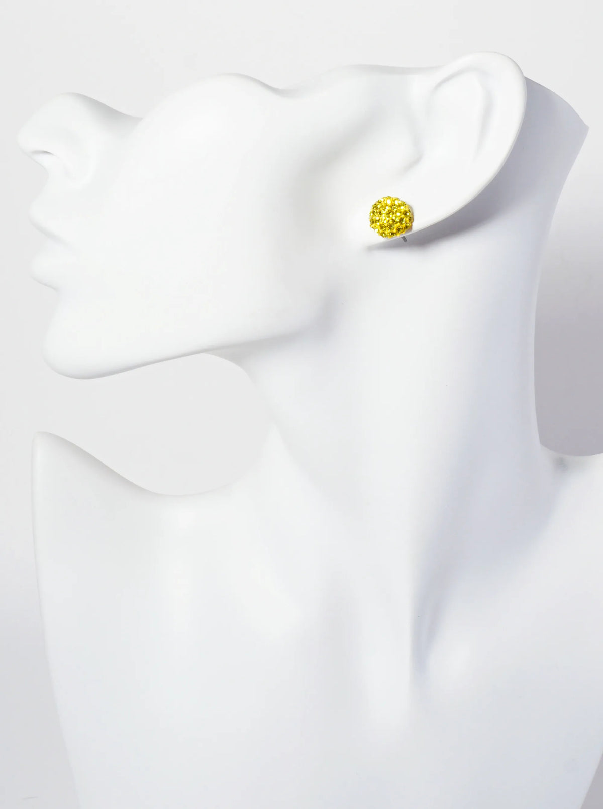 Minimalist Crystal-Pave 10mm Button Stud Earrings