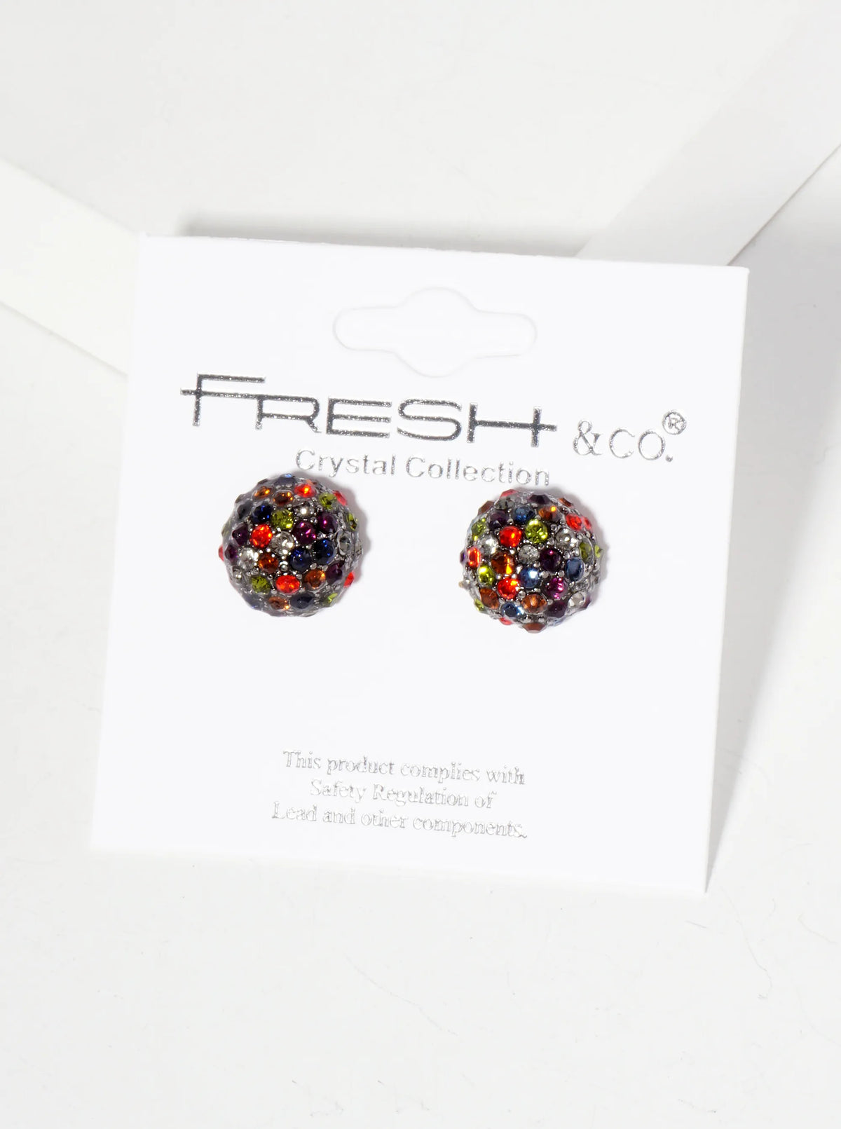 Minimalist Crystal-Pave 10mm Button Stud Earrings