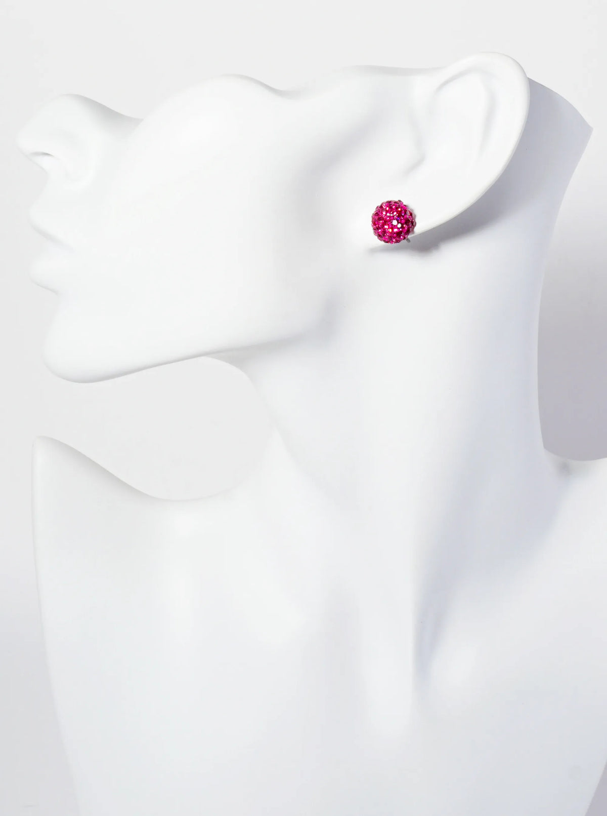 Minimalist Crystal-Pave 10mm Button Stud Earrings