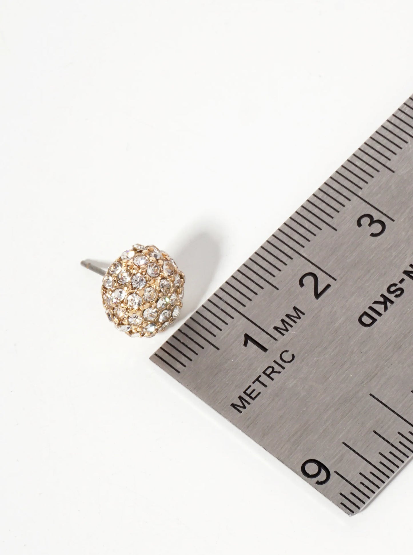 Minimalist Crystal-Pave 10mm Button Stud Earrings