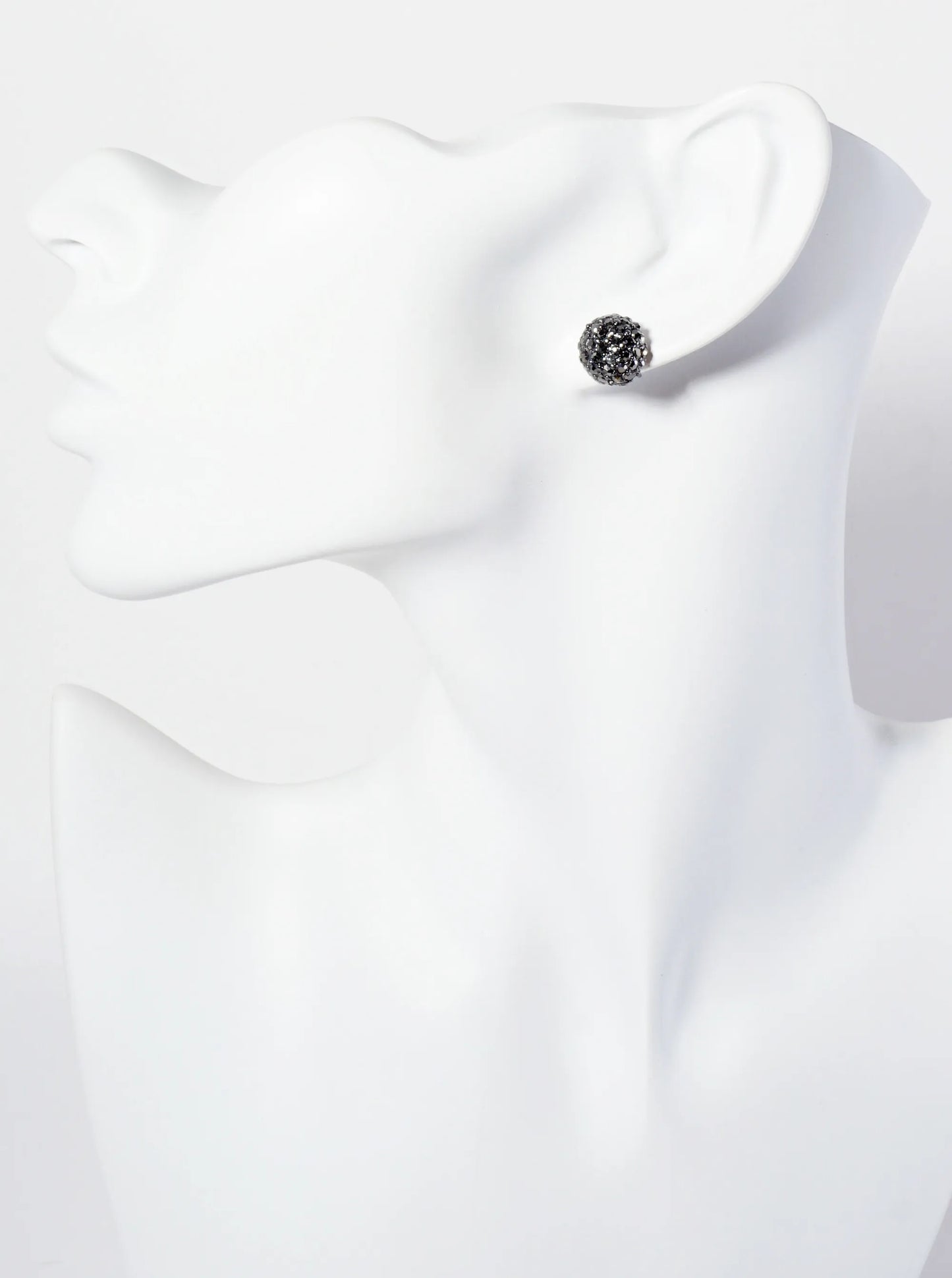 Minimalist Crystal-Pave 10mm Button Stud Earrings