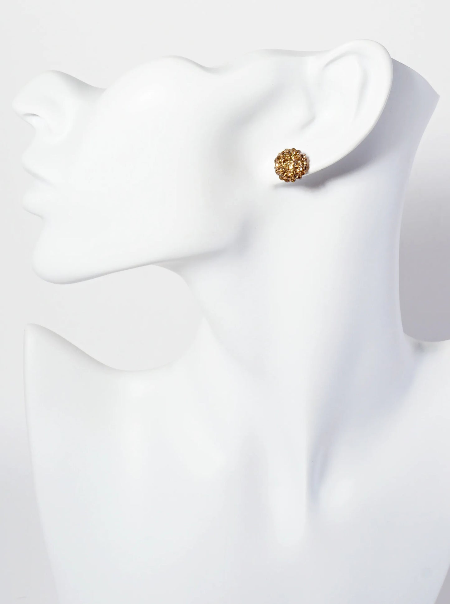 Minimalist Crystal-Pave 10mm Button Stud Earrings