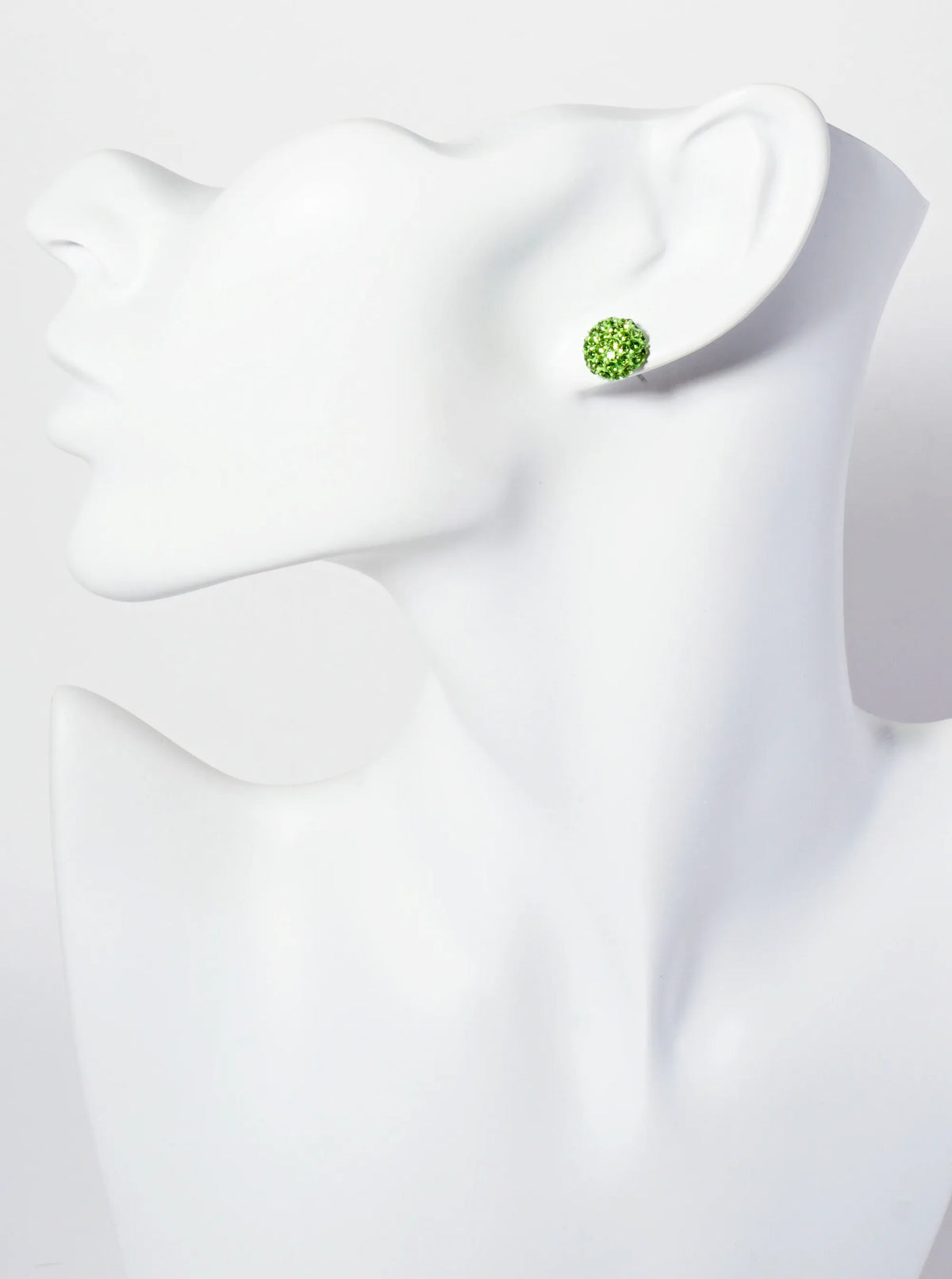 Minimalist Crystal-Pave 10mm Button Stud Earrings