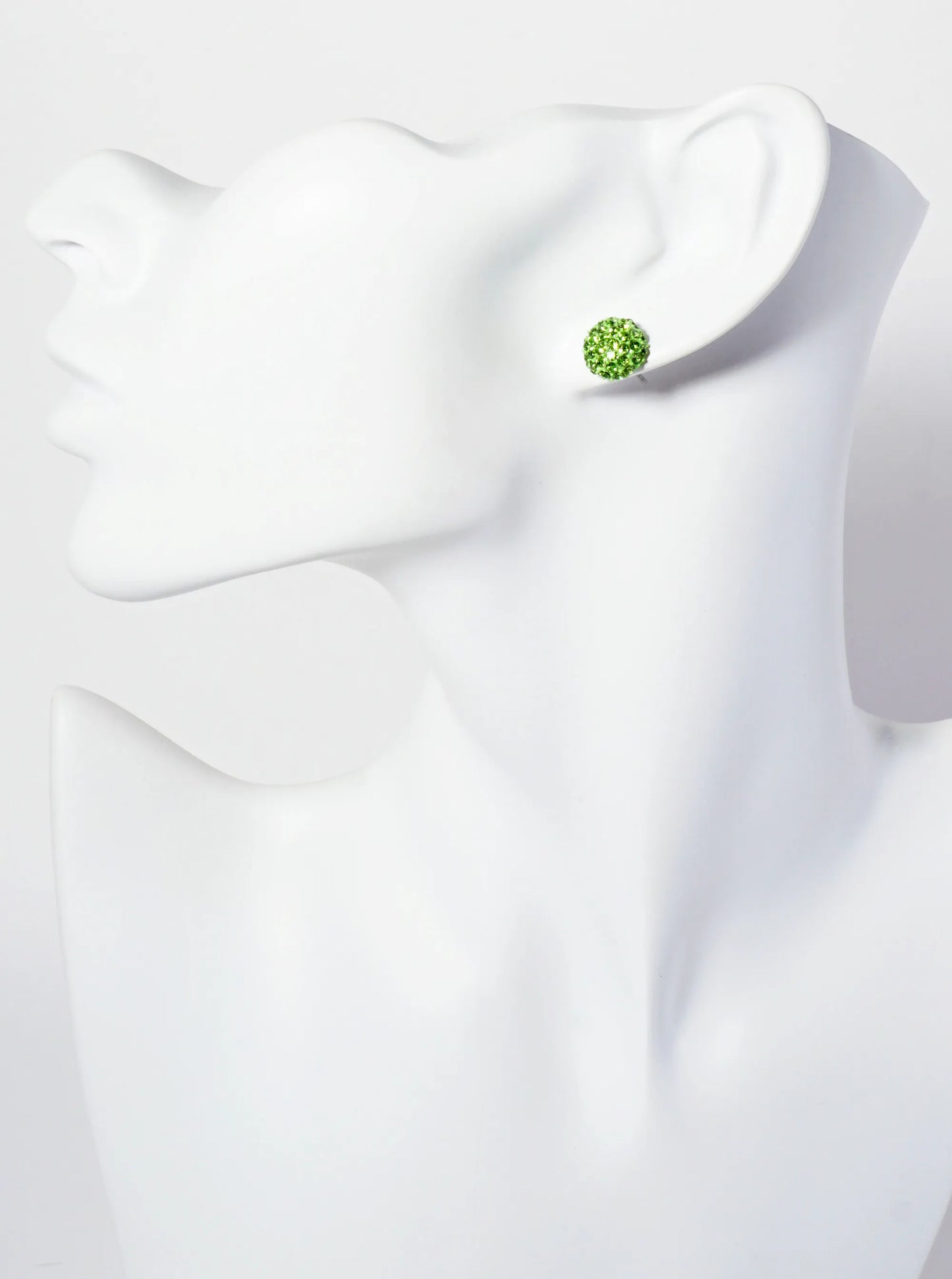 Minimalist Crystal-Pave 10mm Button Stud Earrings