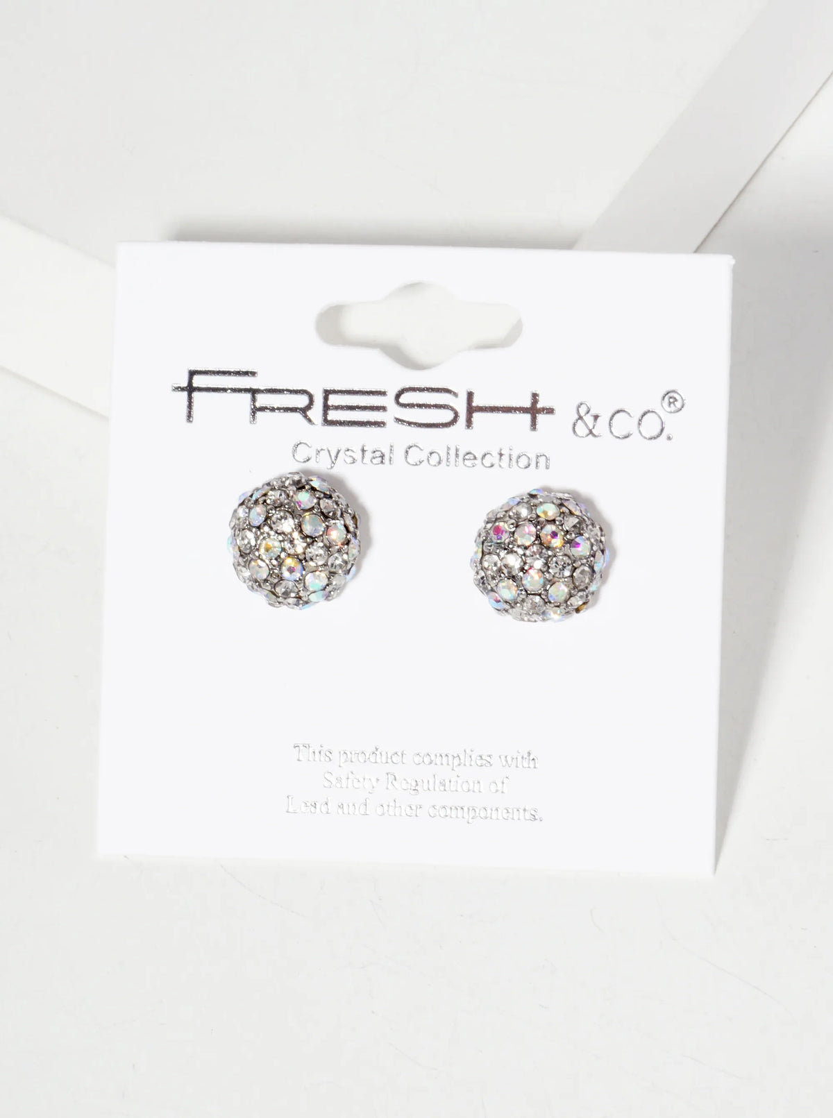 Minimalist Crystal-Pave 10mm Button Stud Earrings