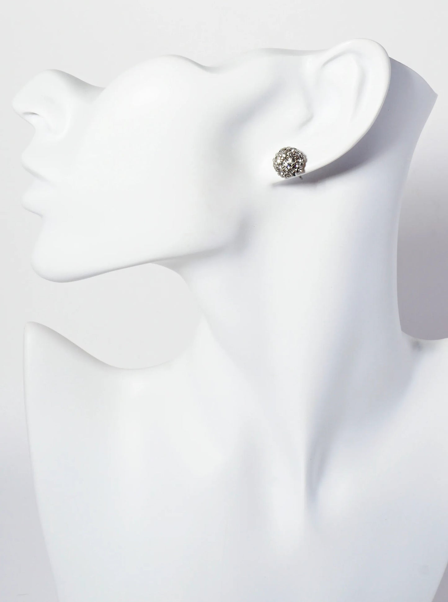 Minimalist Crystal-Pave 10mm Button Stud Earrings